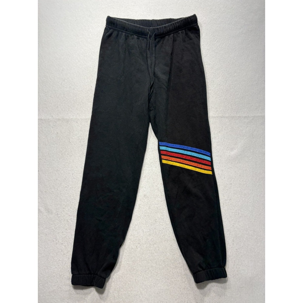 No Boundaries Black Rainbow Stripe Fleece Jogger Sweatpants Juniors M N1198617